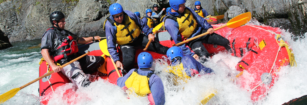 Wildwasserrafting auf dem Rangitikei River.