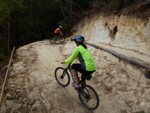 Riding an expertly designed Mountain Bike Track.