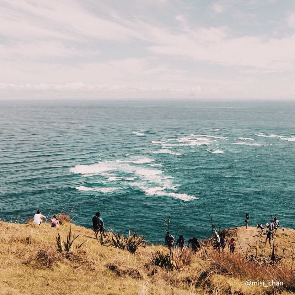 ニュージーランドの最北端から衝突する海を眺めることができます。