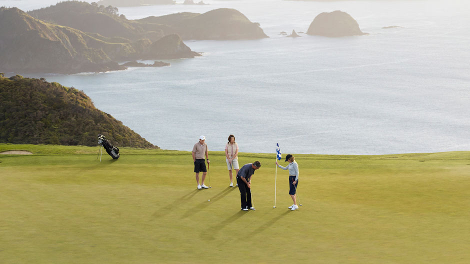 Experience sweeping ocean views from Kauri Cliffs Golf Course