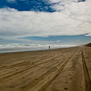 Endless 90 Mile Beach in the far North is a short drive from Kaitaia.