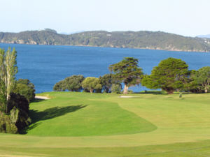 The 18 hole Waitangi Golf Course in Paihia offers grand sea and island views.