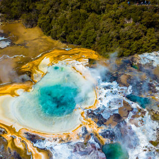 Birds eye view of the geothermal field