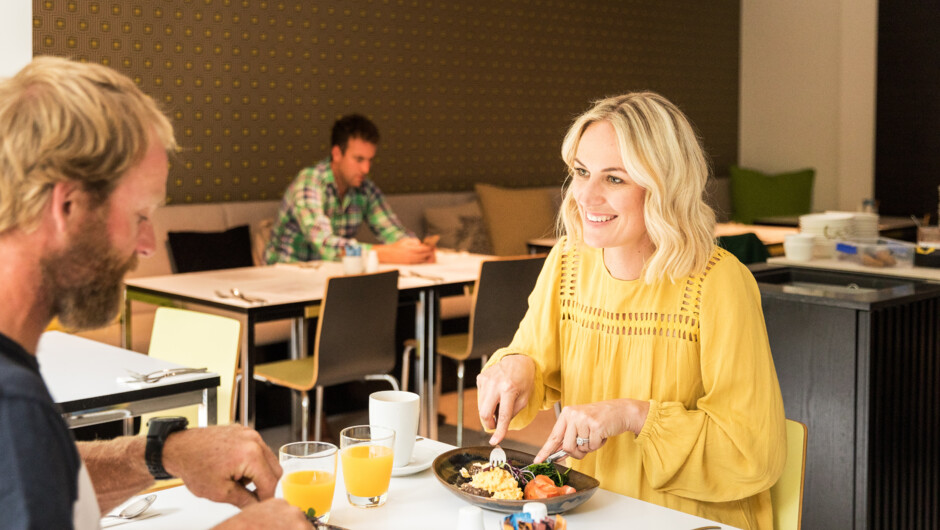 Tasty breakfast in our contemporary breakfast room