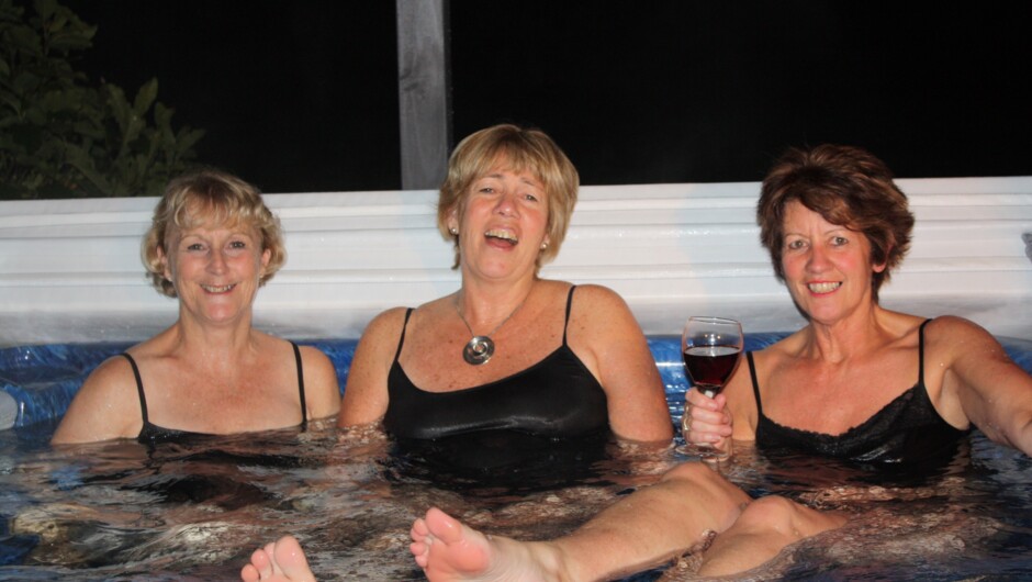 Guests having fun in the spa