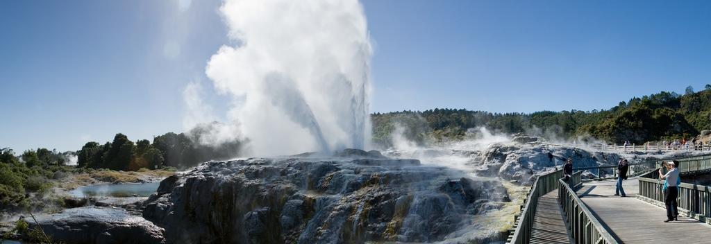 A geyser erupts at Whakarewarewa Thermal Valley