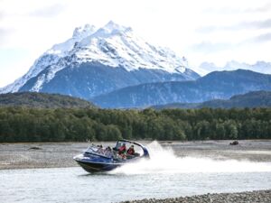 Combine adventure with a unique wilderness experience when you go jet boating on the Dart River in Mount Apsiring National Park.