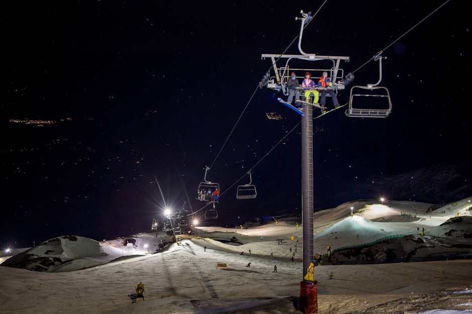 Night skiing at Coronet Peak