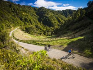 Auf dem Motu Rd Trail hinaus zum Meremere Hill.