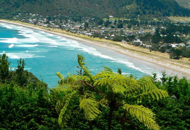 The purpose-built holiday town of Pauanui is the perfect place to relax, with sandy beaches, forest walks, and laid back places to eat, shop and play golf.