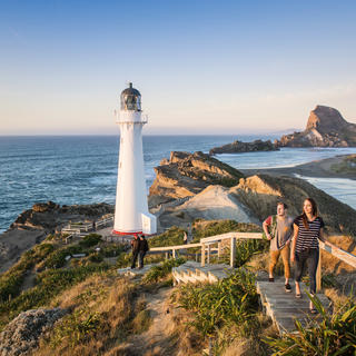 An hour's drive from Martinborough, Castlepoint Beach comes complete with a lighthouse, easy walks and lagoon swimming.