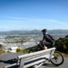 Cyclist overlooking petone and gracefield
