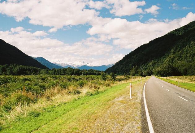 Allow plenty of time to journey over Haast Pass to the coast. Short walks begin at the road's edge, leading you through rainforest to fabulous waterfalls.
