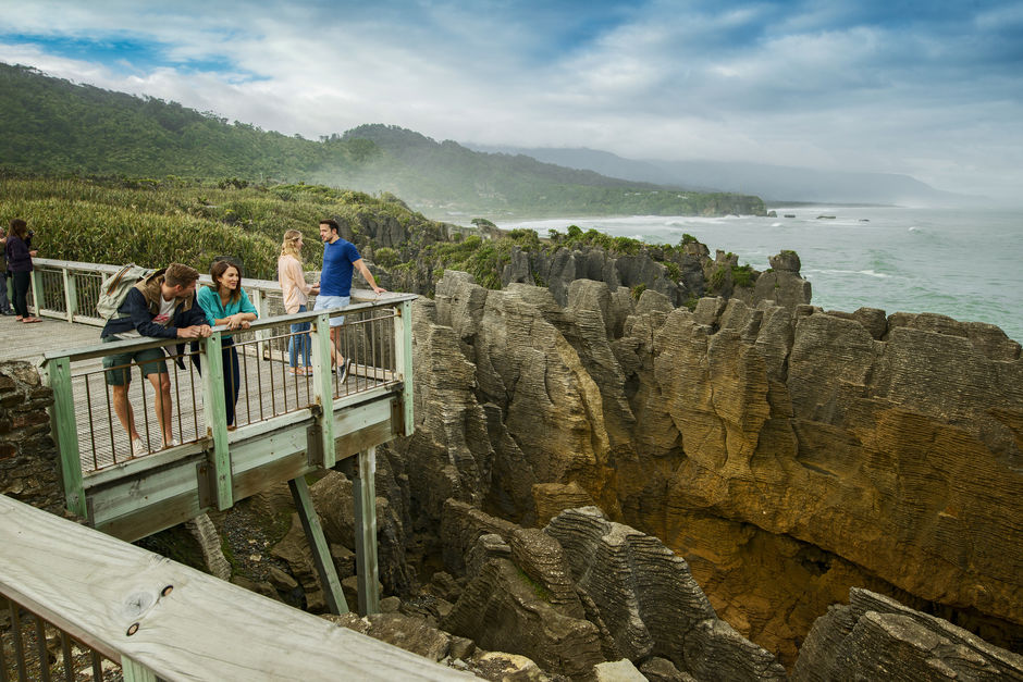 Punakaiki Pancake Rocks and Blowholes on the West Coast are an impressive sight, reminding you of nature's infinite creativity.