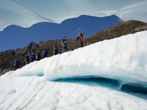 福克斯冰川（Fox Glacier）的直升机健行游。