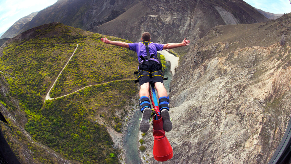 Nevis Bungy - 8.5 second free-fall.