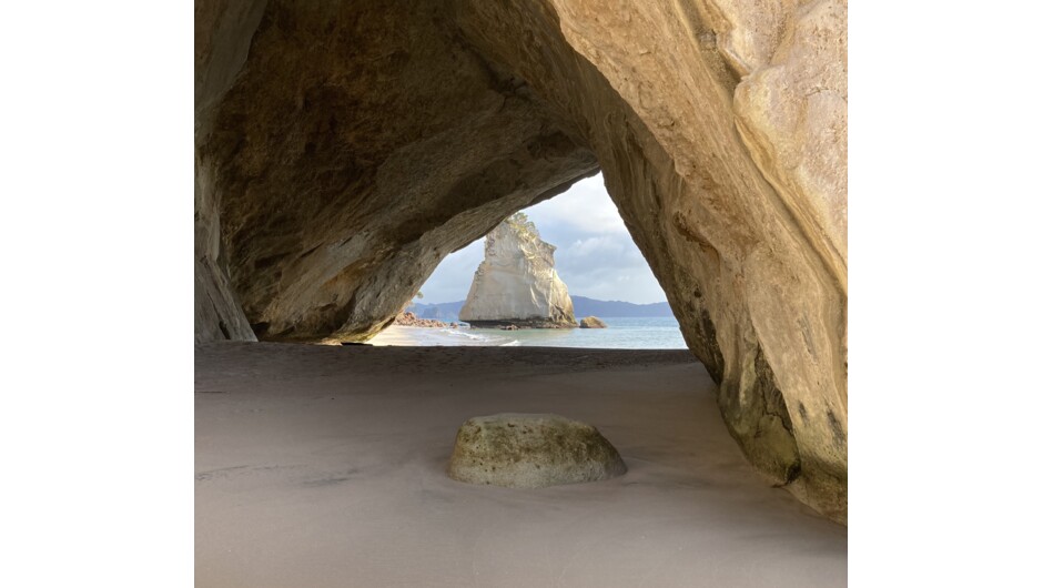 Explore the iconic Cathedral Cove.