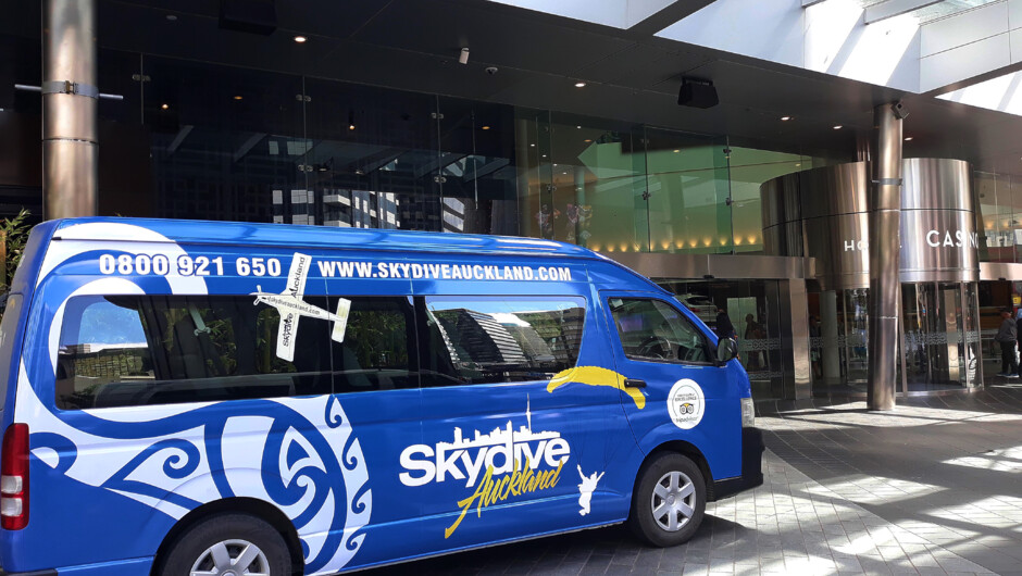 Our modern skydive base is located in Parakai, Auckland. Free optional transport is available from Auckland City.