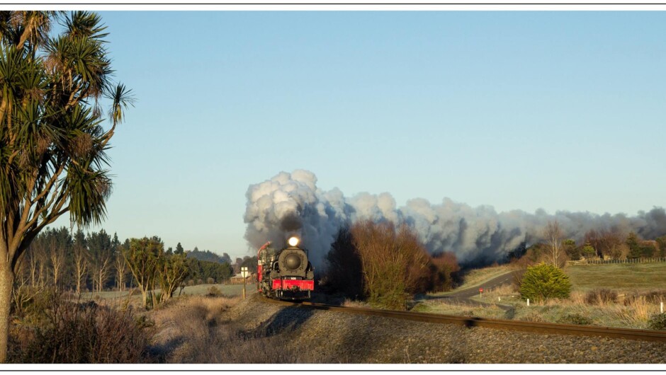 Ab608 in action on a still frosty morning leaving a magnificent exhaust trail.