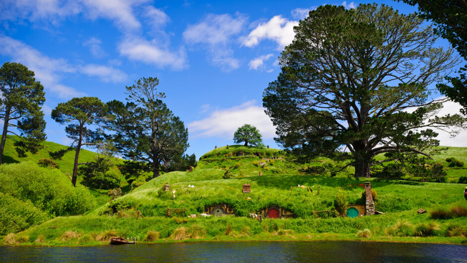 Experience 2 world-famous attractions in one day - Waitomo Glowworm Caves and the Hobbiton Movie Set