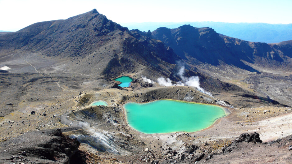 The stunning Emerald Lakes are unlike anything else in the North Island.
