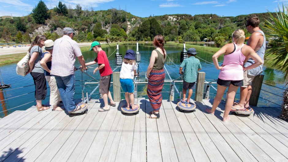 One of the many interactive features on the activity loop at Huka Prawn Park