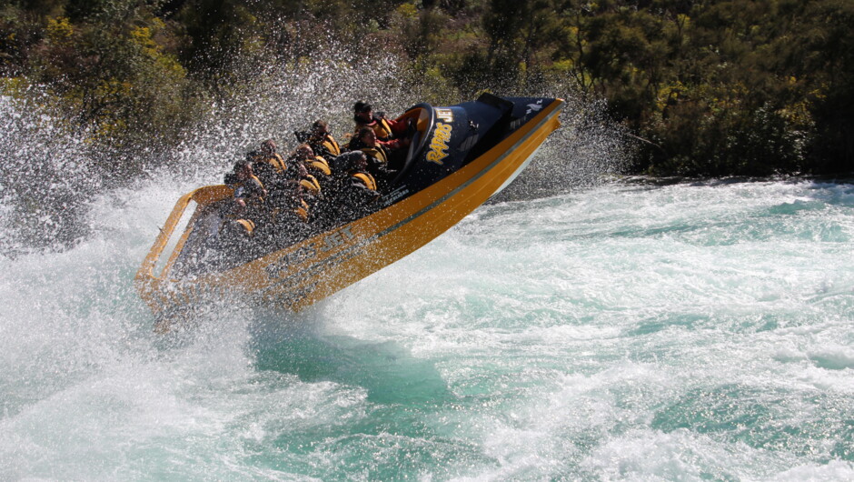 The only commercial jet boat ride in New Zealand to go both up and down white water rapids.