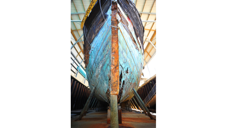 The hull of the Edwin Fox ship