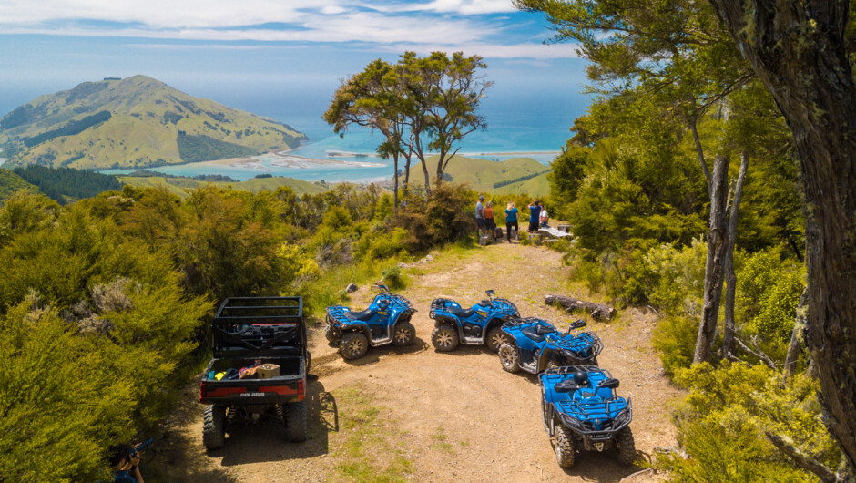 Quad bikes at the Bayview lookout and picnic area