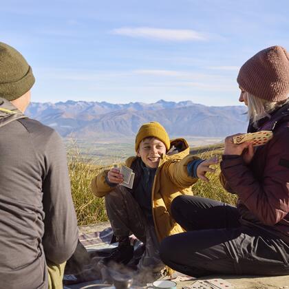 Family at Slate hut