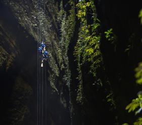 What’s down there? Hidden 100m below in the deep dark caves of Waitomo? There’s only one way to find out… 🧗There's more to find, New Zealand. #IfYouSeekNZLe...