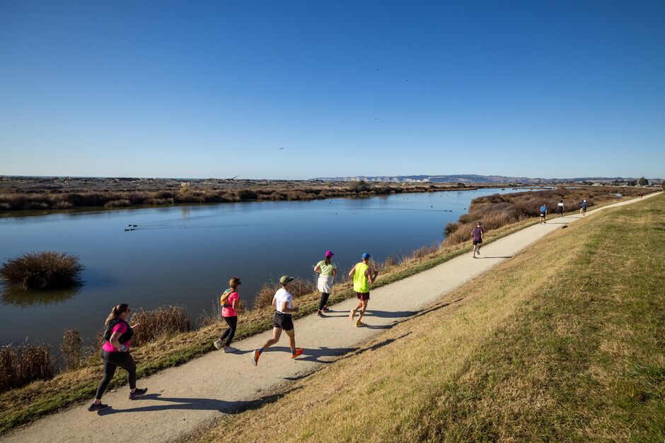 Take in the best highlights of the region, with flat easy running through local cycle trails, quiet country roads and pass vineyards and orchards -