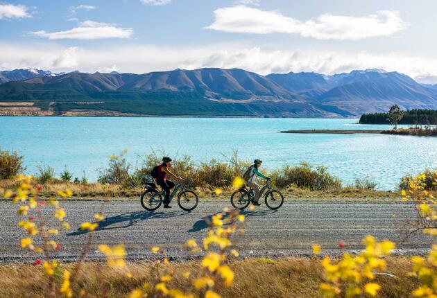 Explore the raw beauty of New Zealand as you pedal through its awe-inspiring natural wonders.