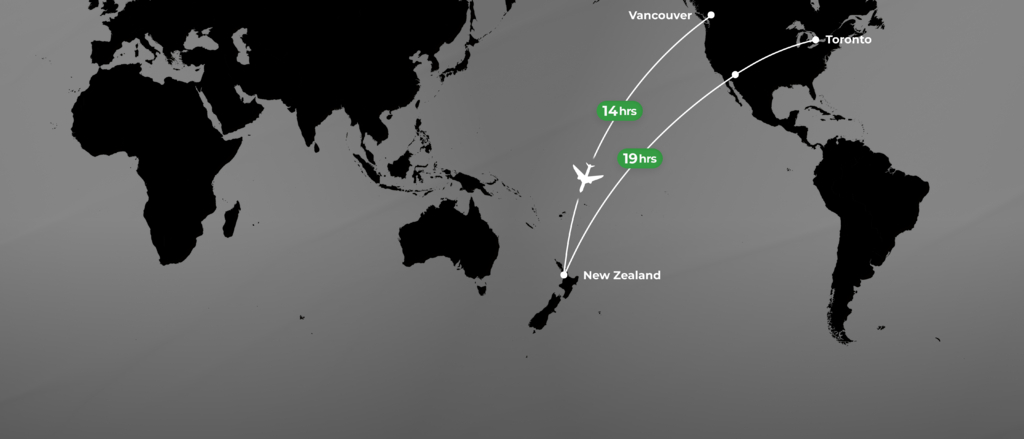 Canada flight map