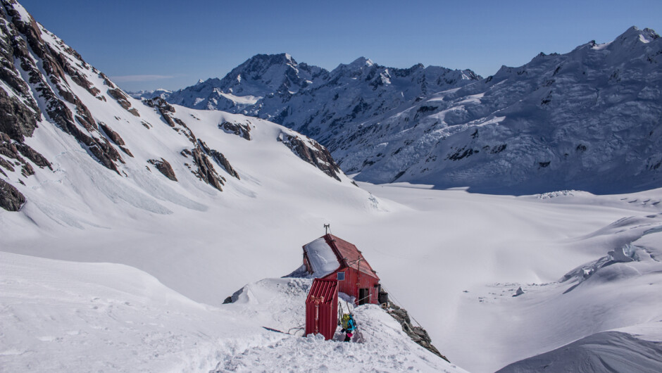 Tasman Saddle Hut provides accommodation in a spectacular setting for multiday trips