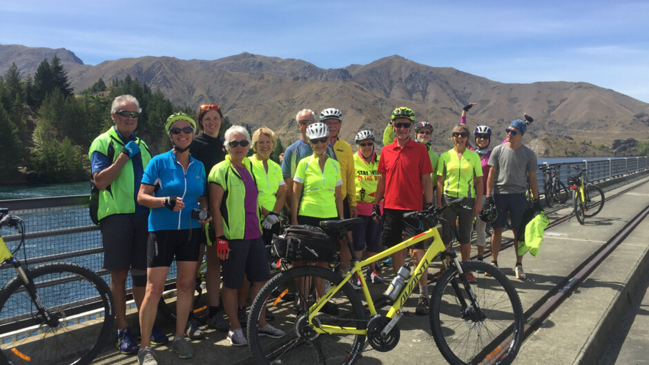 Cycling Group at the top of the mighty Benmore Dam