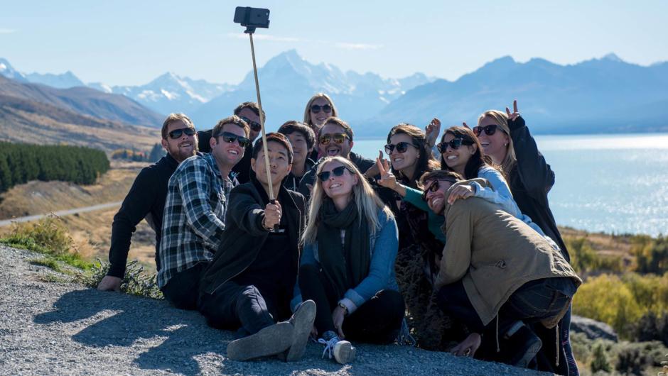 Selfie with mount Cook backdrop