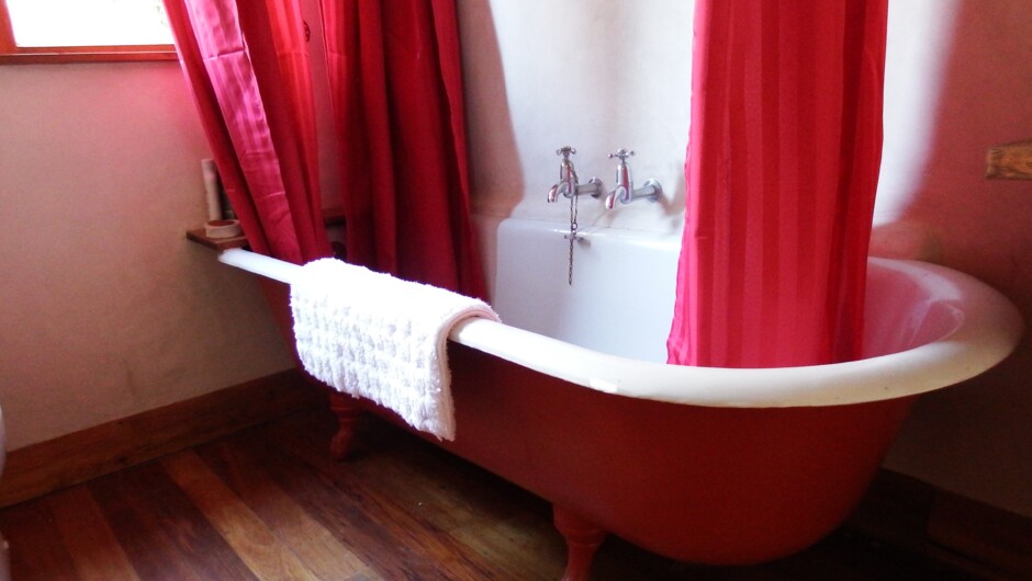 Clawfoot bath with luxurious rainhead shower