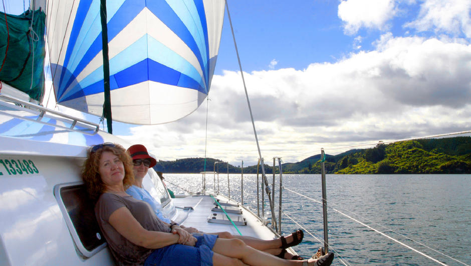 Sailing on Lake Rotoiti, near Rotorua