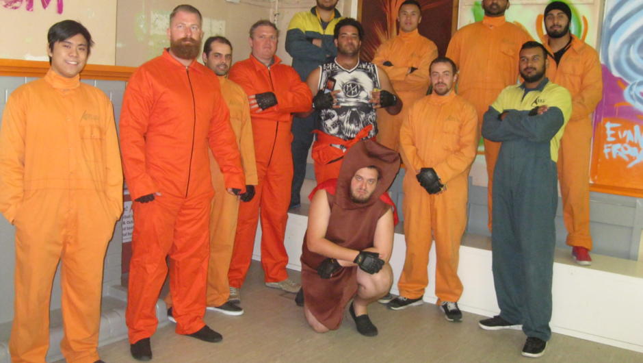 Super Turd - Creative dress up for his bachelor party - Only at Asylum Paintball