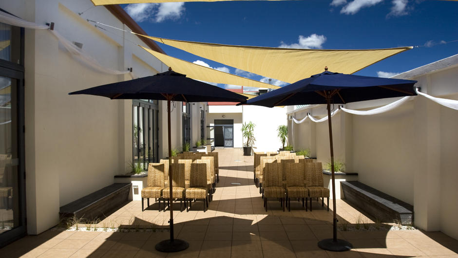 The Courtyard is a very popular outdoor area for wedding ceremonies and functions.