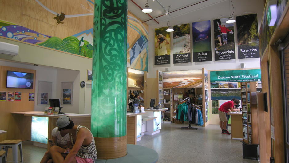 Inside DOC Westland Tai Poutini National Park Visitor Centre