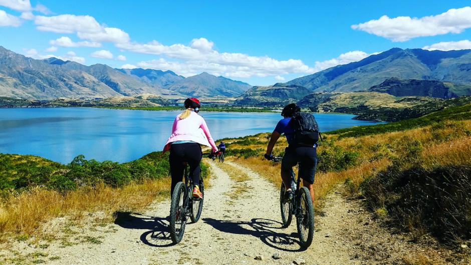 Stunning scenery and fun downhills on our Boat- Bike Combo