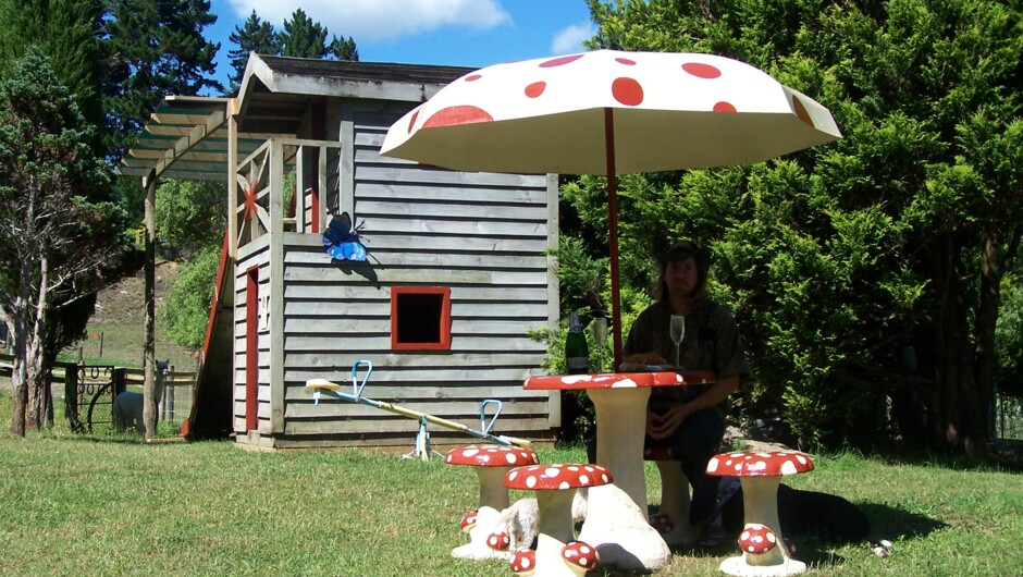Eat your lunch while perched on a toadstool in our park-like environment.