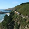 The Seasider rail journey runs along the pretty cliff tops over looking the Pacific Ocean and Blueskin Bay.
