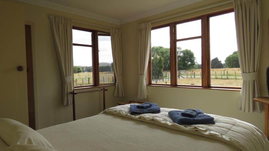 Main bedroom with views over farmland