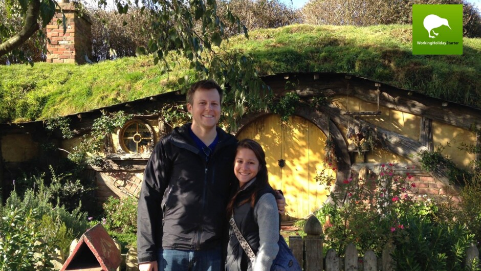 Jason & Sondra from USA visiting Bag End in Hobbiton