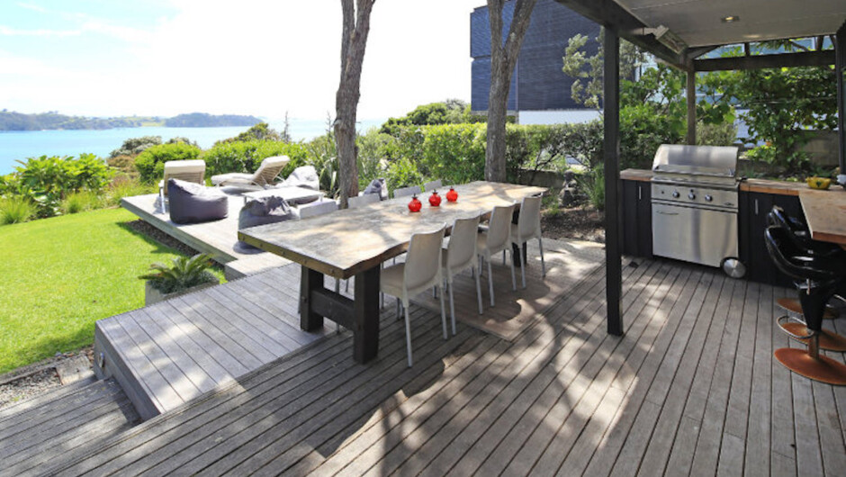 Outdoor deck with BBQ
