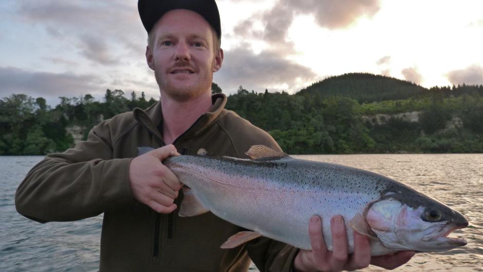 Lake caught rainbow trout for happy client