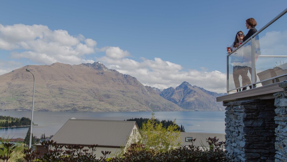 Balcony views of Cecil and Walter Peaks